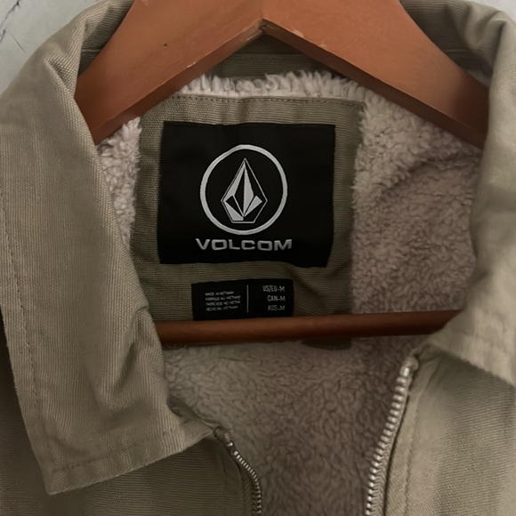 Mens Volcom PALM DRIVE JACKET with faux fur lining- KHAKI, Size M - Picture 5 of 11